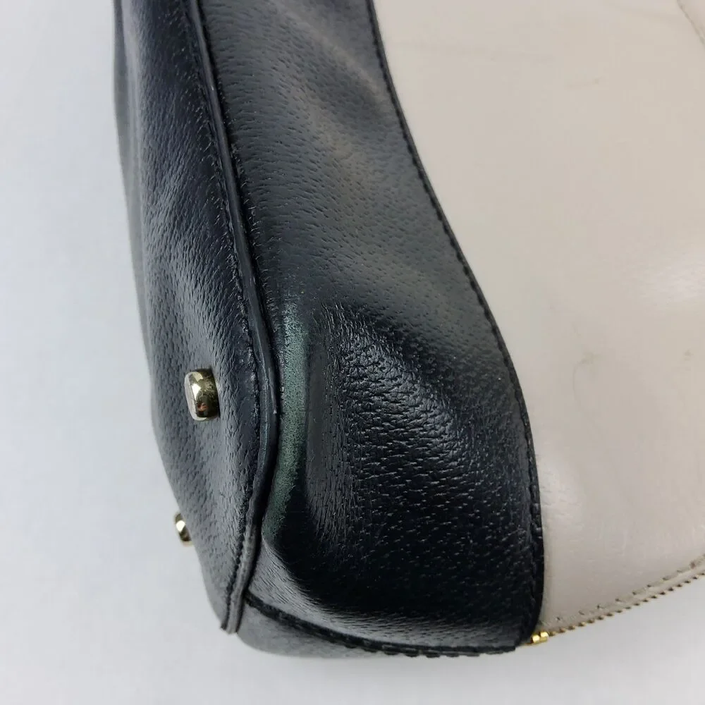Kate Spade NY Domed Two Tone Leather Satchel Handbag Purse